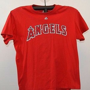 LA Angels #32 Hamilton Majestic Red 100% cotton L